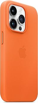 Amazon.co.jp: MagSafe対応iPhone 14 Proレザーケース - オレンジ